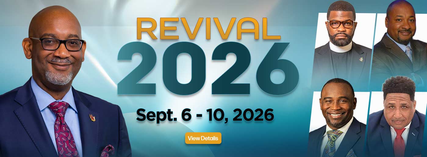 2026 revival banner with a photo of Rev. Sheppard and the guest preachers. Click for details